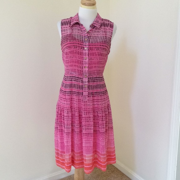 Calvin Klein SZ 4, pink/ orange combo dress - Picture 1 of 10